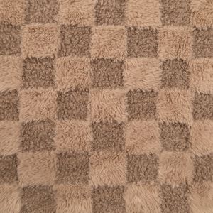 Low pile faux fur Check Jacquard  sherpa / Mink