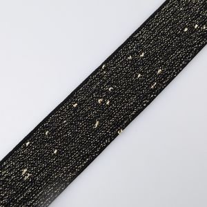 Sparkly decorative elastic 40 mm / Black