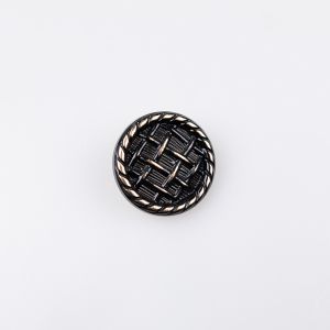 Metal shank button 25 mm / Old silver