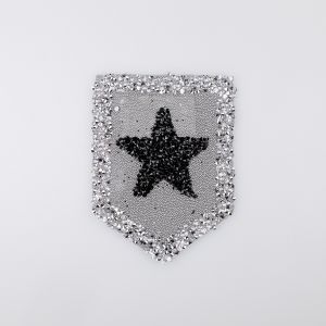 Iron-on motif 160x80mm / Coat of arms with decorative stones