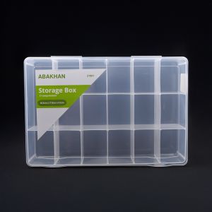 Plastic storage box with 17 compartments