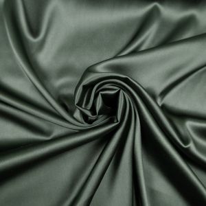 Natural silk fabric “Pure Stretch Silk” / Dark Green