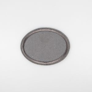 Iron on patch oval 60 x 80 mm / Grey 316