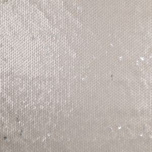 Fabric with reversible sequins Pailette Penelope / D2 Silver-Cream