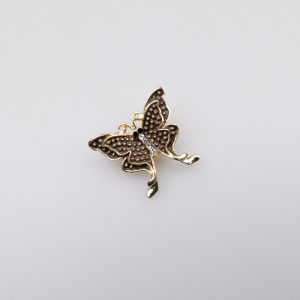 Brooch / Butterfly double winged / choco