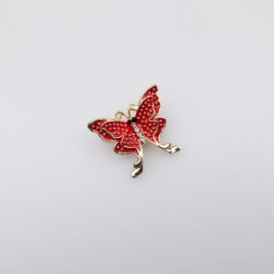Brooch / Butterfly double winged / red