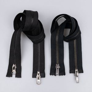 Metallic Zipper M5, 2 sliders 70 cm / Different tones