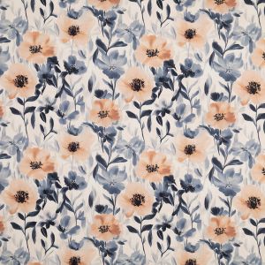 Cotton poplin Watercolour Poppy / Creamy-grey