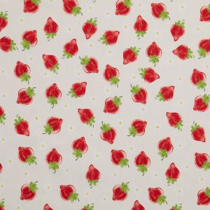 Cotton Fabric Strawberry / Cream