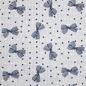 Bow Dobby Cotton Fabric / White