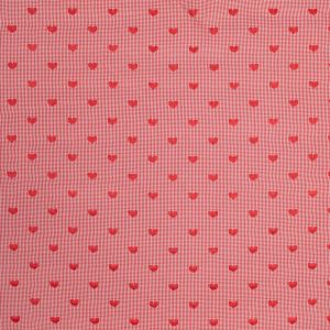 Cotton fabric Hearts / Red