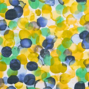 Cotton Seersucker Fabric Dotty / Yellow