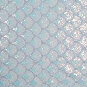 Sequin mesh fabric Mermaid / Silver