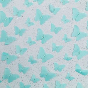 3D lace fabric Butterflys / Light Blue