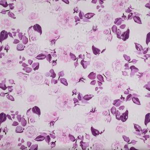 Digital print broderie anglaise fabric / D14