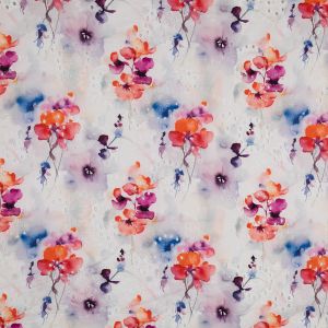 Digital print broderie anglaise fabric / D22