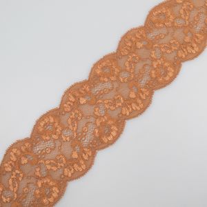 Stretch lace D45 / 7 cm Reddish Brown