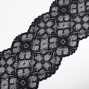Stretch lace D53 / 16 cm Black