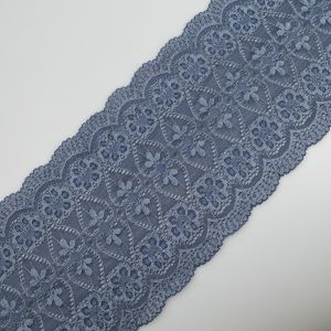 Stretch lace D58 / 15 cm Greyish blue