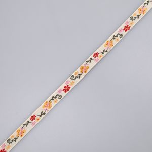 String with Butterfly pattern 10 mm / Yellow-red