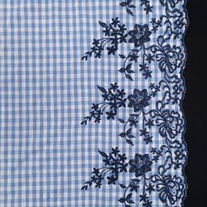 Embroidered cotton fabric / Blue