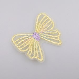 Sew-on embroidered motif Bow / Yellow