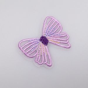 Sew-on embroidered motif Bow / Mauve