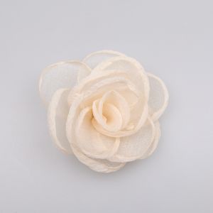 Sew-on Organdie tulle flower / Ecru