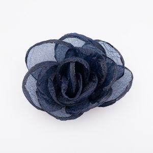 Sew-on Organdie tulle flower / Navy