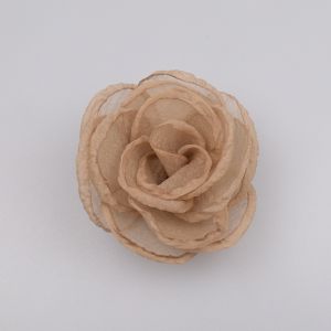 Sew-on Organdie tulle flower / Beige