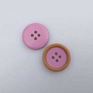Simple button with colored border 20 mm / 61 Mauve