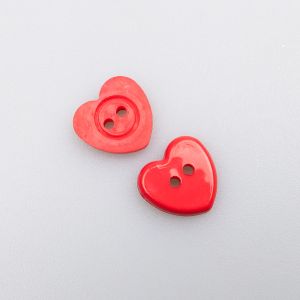 Button Heart 13 mm / 30 Red