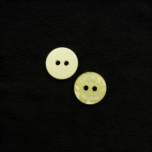 Simple button with floral pattern 13 mm / 3 Yellow