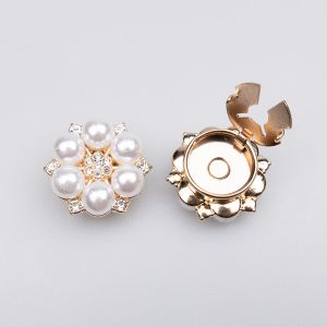 Button cover with pearls 25 mm / 1384 Gold