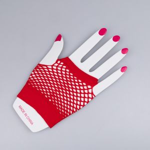 Short mesh gloves / Red