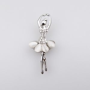 Brooch / Ballerina / grey