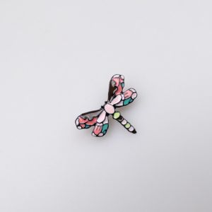 Brooch / Ceramic dragonfly / light pink-brown