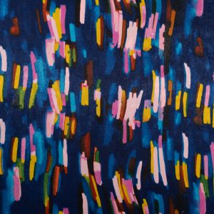 Satin Velvet Abstract Indigo
