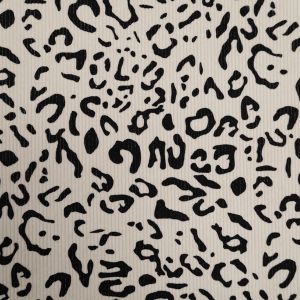 Corduroy Fabric Leopard / White