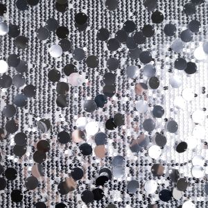 Sequin Mesh Fabric Circles / 2 Silver