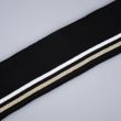 Striped ribbing 6 cm / Black White Gold