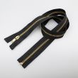 Metallic Zipper M5 open-ended 60 cm / Black- Gold