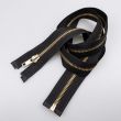 Metallic Zipper M5 open-ended 75 cm / Black- Gold