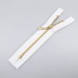 Metallic Zipper M3 closed-ended 12 cm / White-Gold