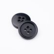 Simple plastic button / 15 mm / Black Shiny