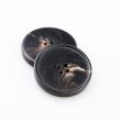 Round button with border / 18 mm / Brown