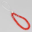Beaded mini loop tie / Red
