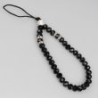 Beaded mini loop tie / Black