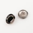 Metal shank button with border / Gunmetal / 14 mm