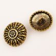 Metal shank button Flower / Antic Gold / 20 mm